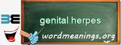 WordMeaning blackboard for genital herpes